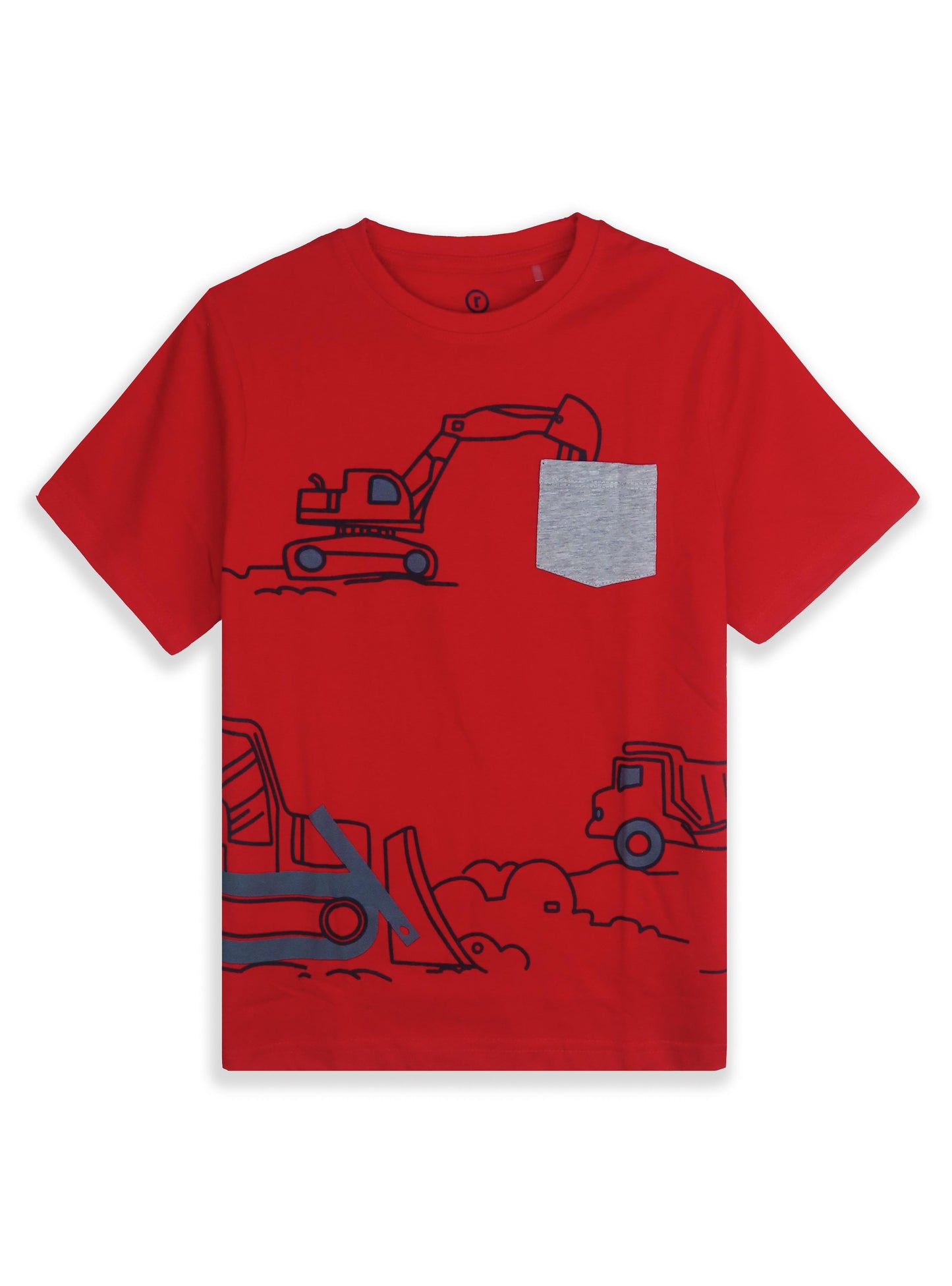 Boys Printed Red T-Shirt