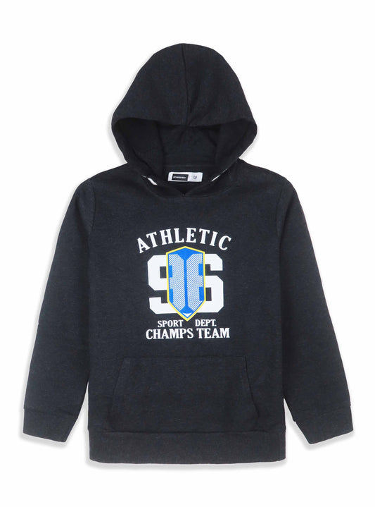 Boys Hooded Pullover Sweatshirt Charcoal