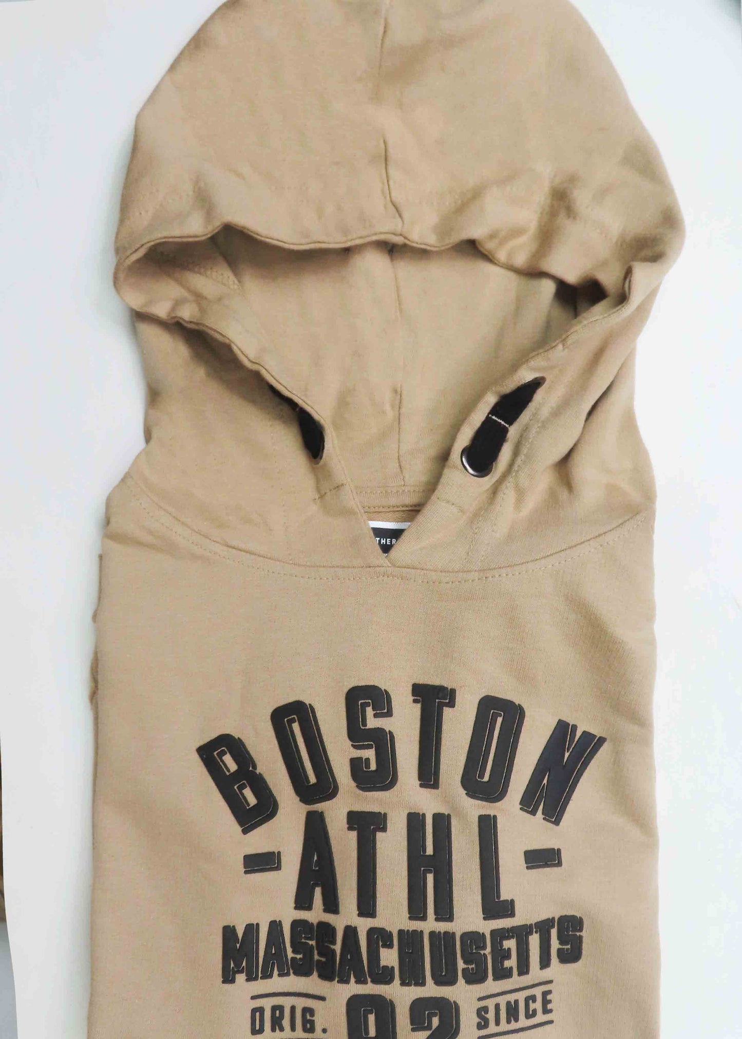 Boys Hooded Pullover Sweatshirt Beige