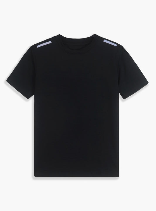 Boys Dry-Fit Polyester Black T-Shirt