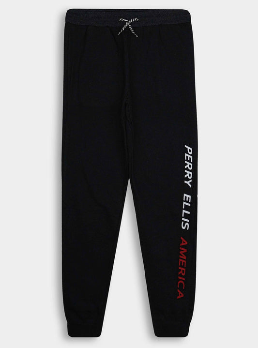 Boys Printed Black Jogger