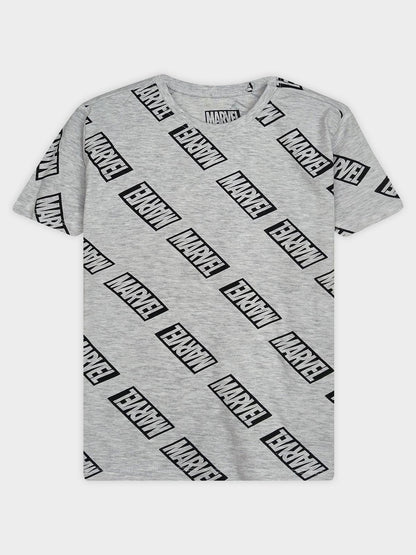 Boys Printed Grey T-Shirt