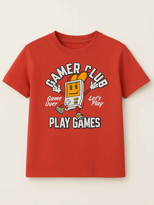 Boys Printed OrangeT-Shirt