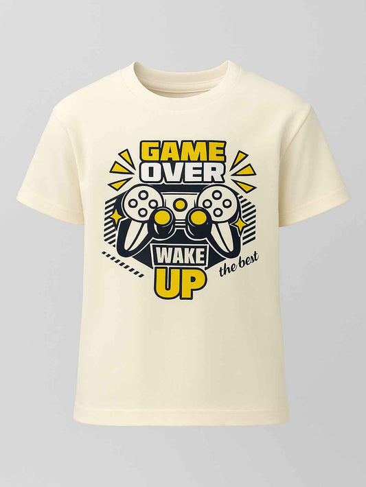 Boys Printed White T-Shirt