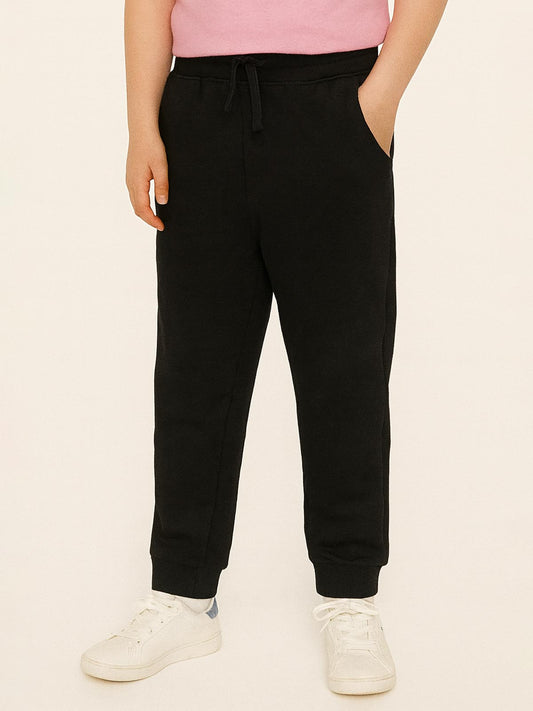 Boys Fleece Black Jogger