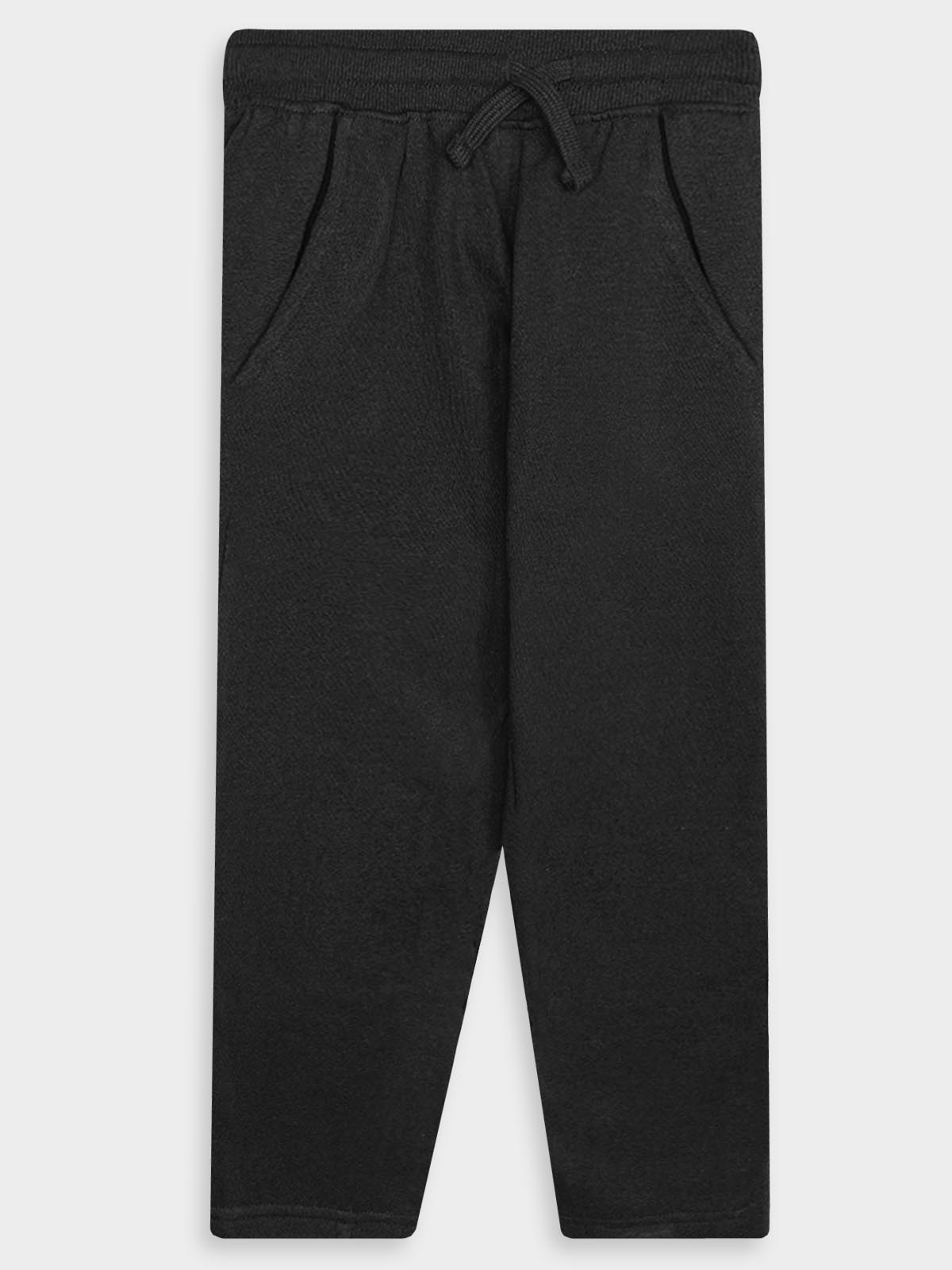 Boys Fleece Black Track Pant