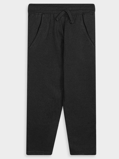 Boys Fleece Black Track Pant