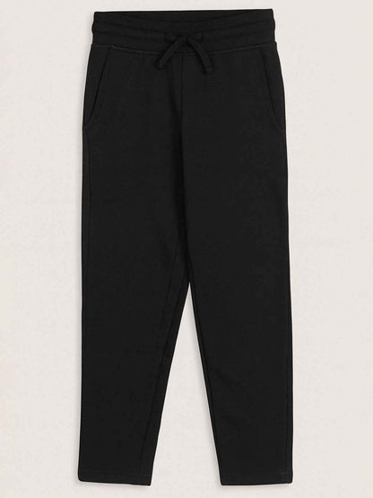 Boys Fleece Black Track Pant