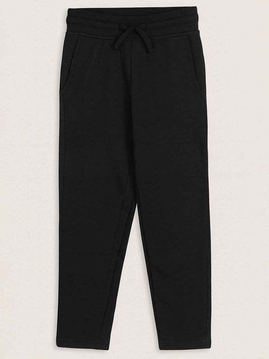Boys Fleece Black Track Pant