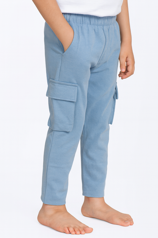 Boys Blue Cargo Track Pant