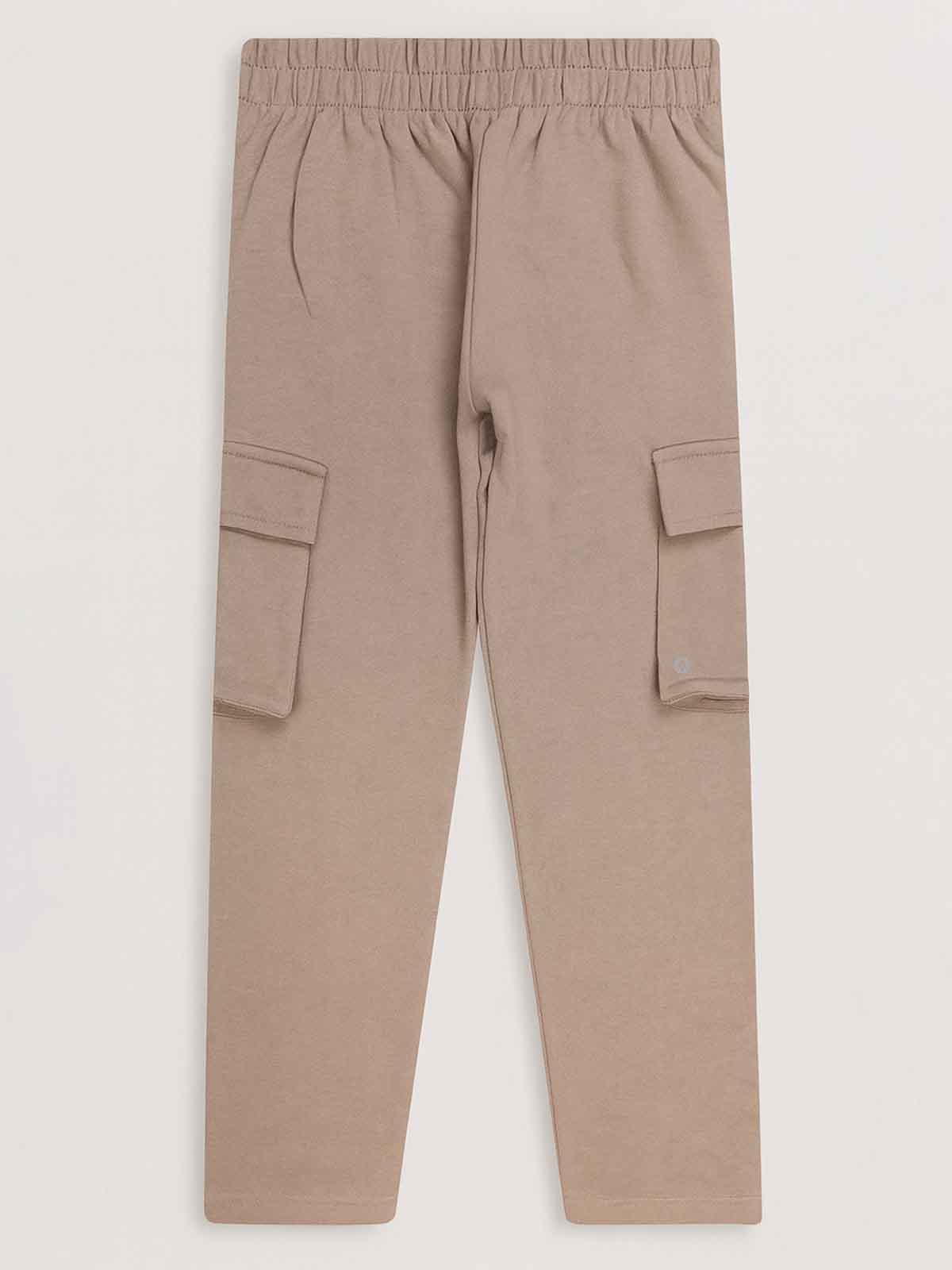 Boys Khaki Cargo Track Pant