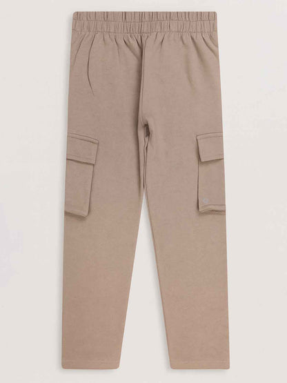 Boys Khaki Cargo Track Pant
