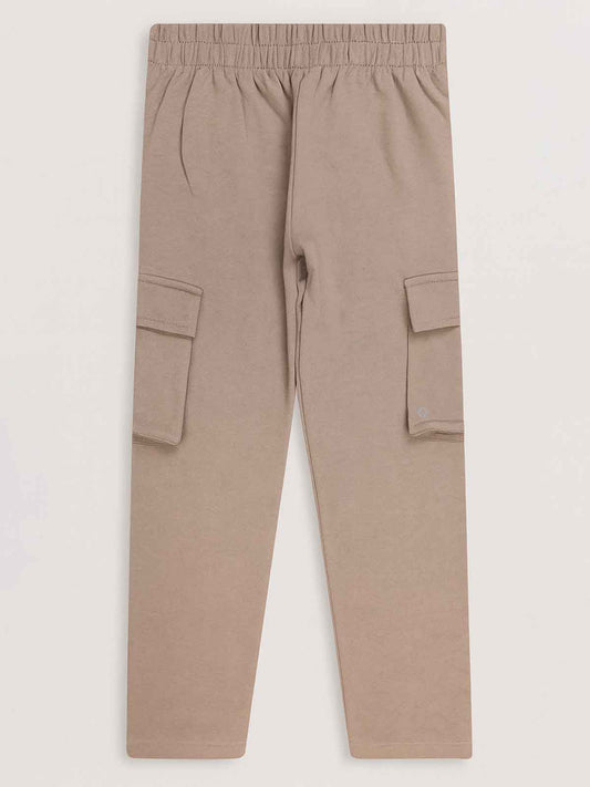 Boys Khaki Cargo Track Pant