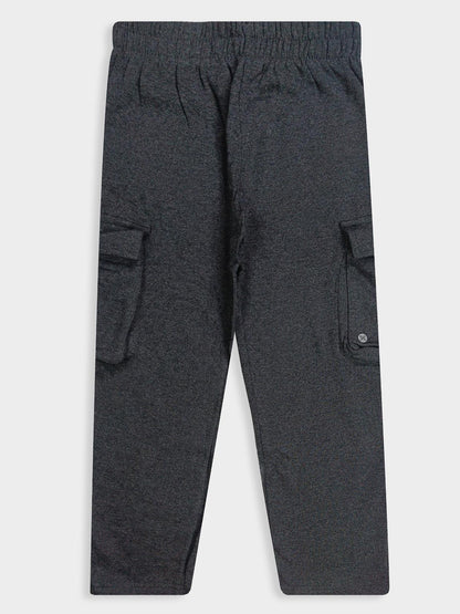 Boys Charcoal Cargo Track Pant
