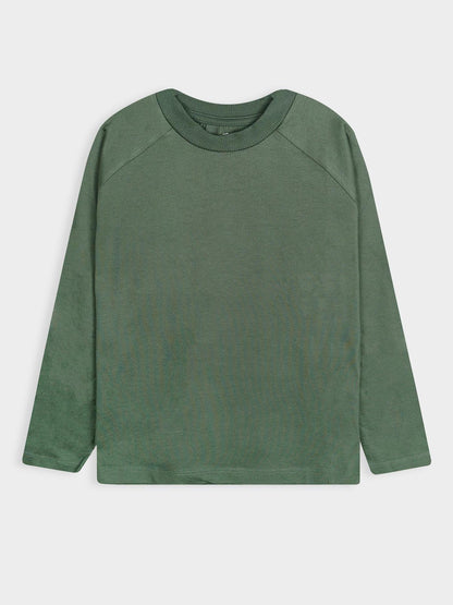 Boys Long Sleeve Olive T-Shirt