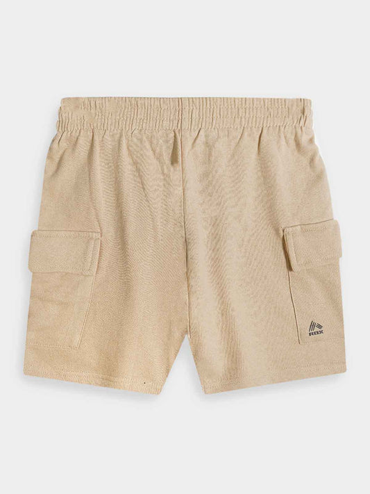 Boys Fleece Beige Cargo Shorts