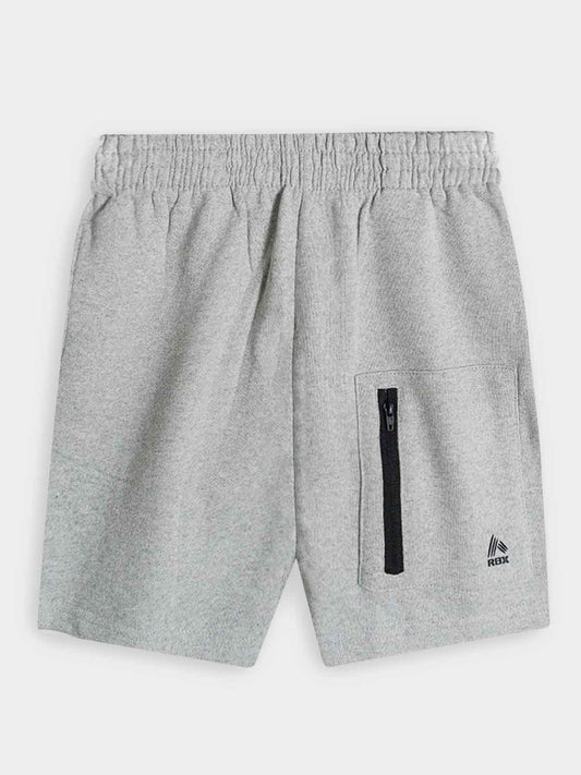 Boys Zipper Pocket Grey Fleece Shorts