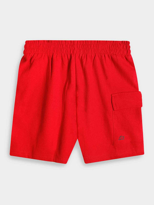 Boys Red  Fleece Shorts