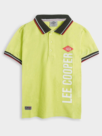 Boys Yellow Applique Polo