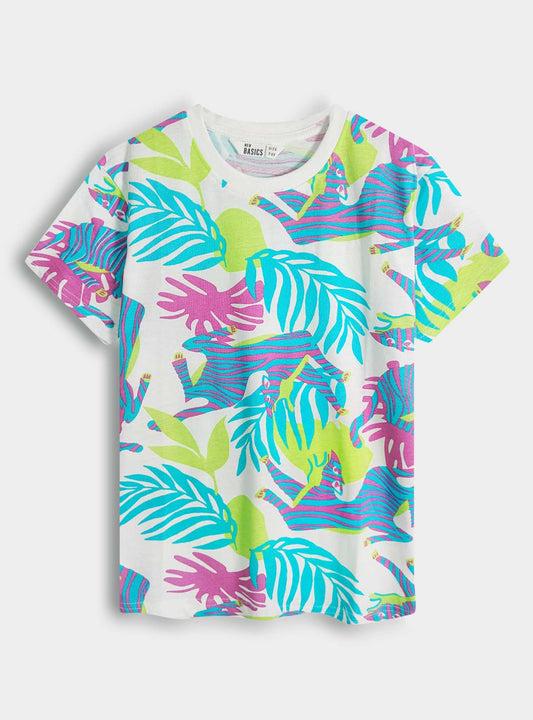 Boys White AOP T-Shirt
