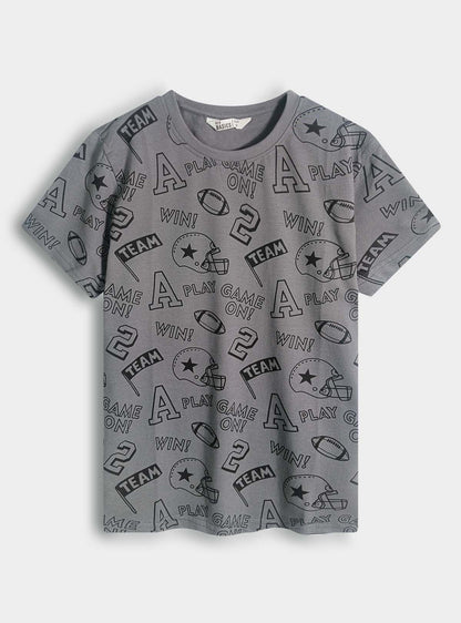 Boys Grey AOP T-Shirt