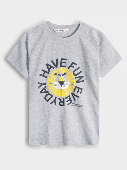 Boys Lion Printed T-Shirt