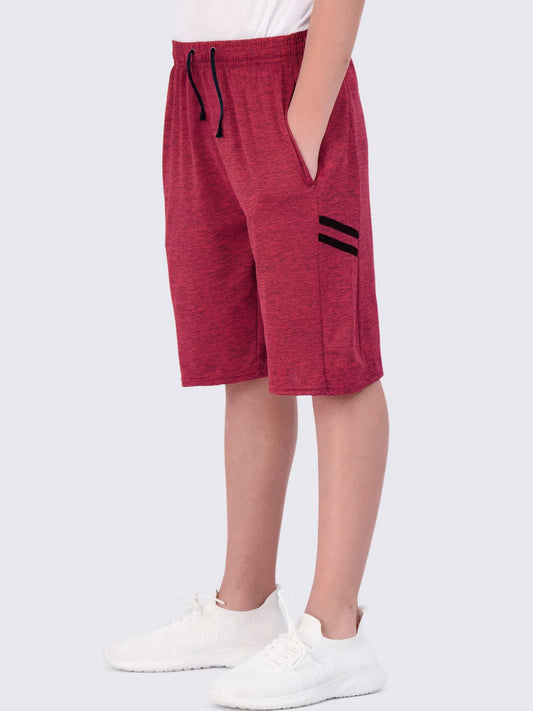 Boys Dry-Fit Grindled Maroon Shorts