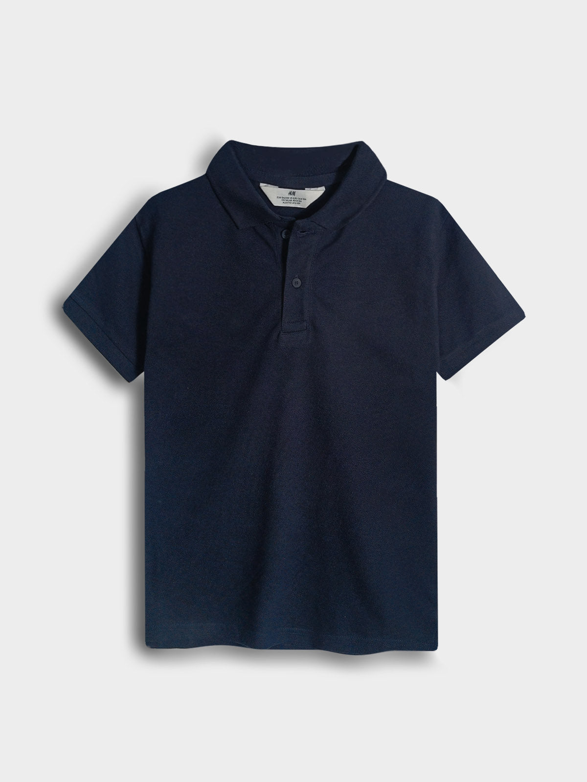 Boys Dark Blue Collar T-Shirt
