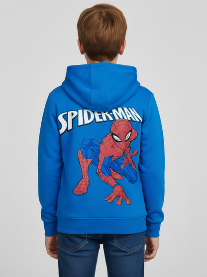 Boys Hooded Full Zipper Blue Sweatshirt