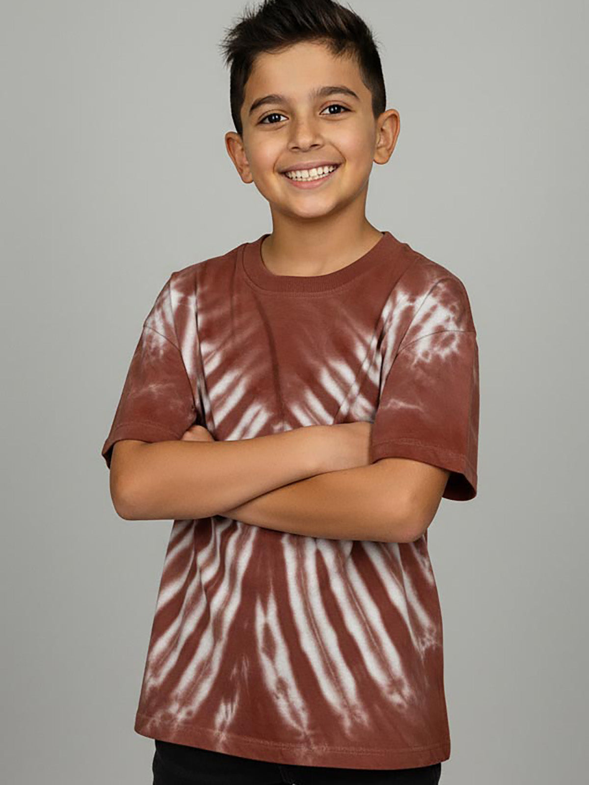 Boys Oversize Fit  Rust Tie n Dye T-Shirt