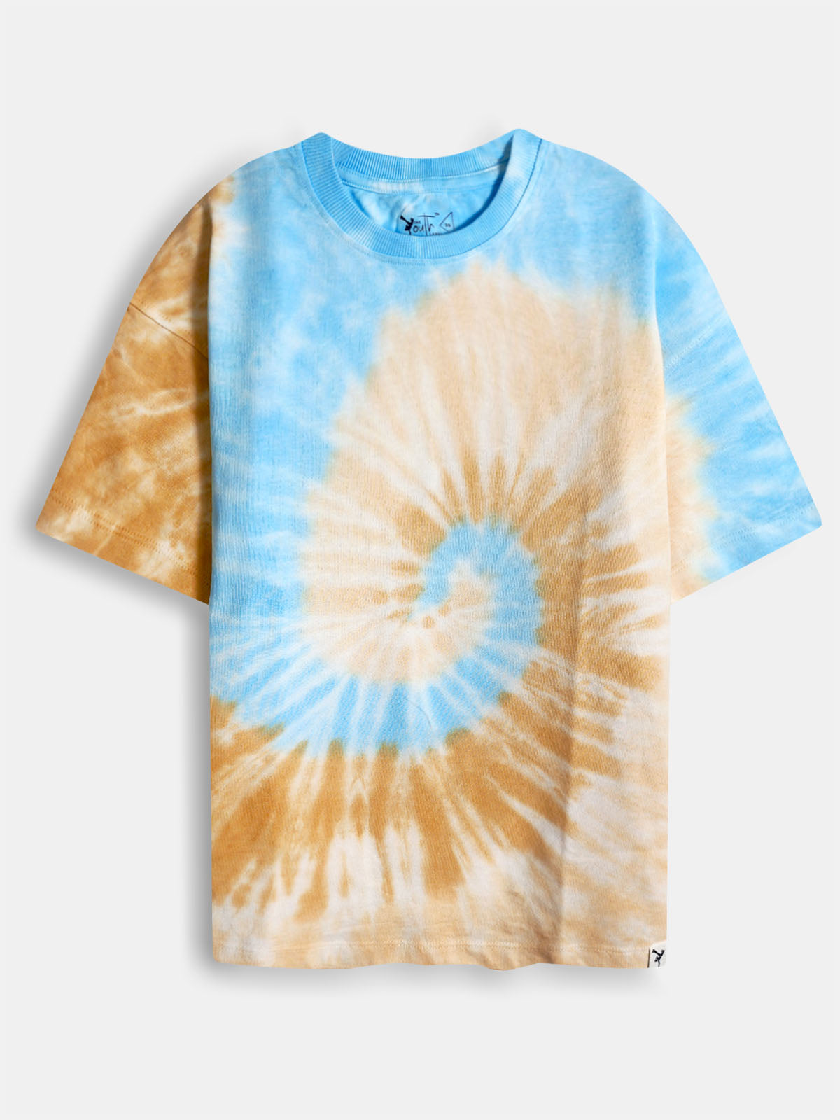 Boys Oversize Fit Beige Tie n Dye T-Shirt