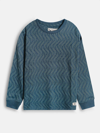 Boys Jacquard Turquoise T-Shirt