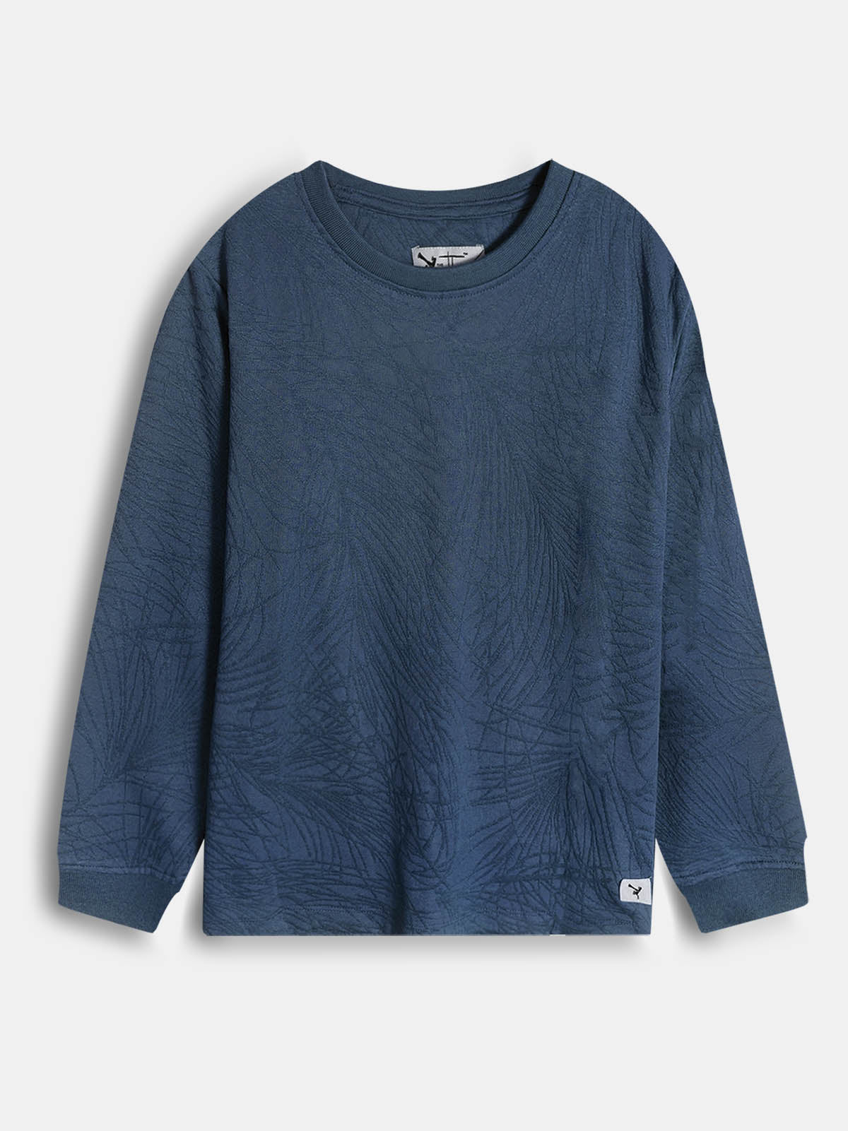 Boys Jacquard Navy T-Shirt