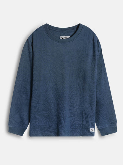 Boys Jacquard Navy T-Shirt
