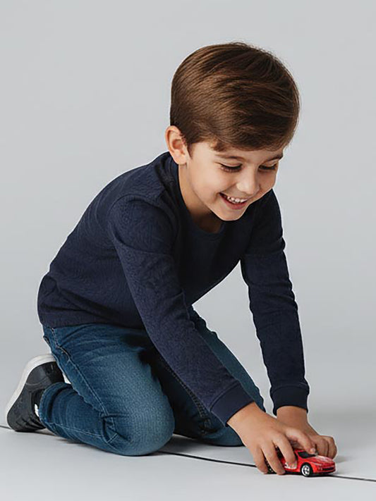 Boys Jacquard Navy T-Shirt