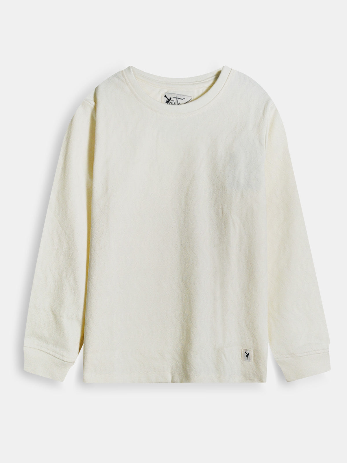 Boys Jacquard Off White T-Shirt