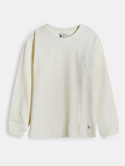 Boys Jacquard Off White T-Shirt