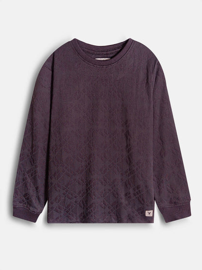 Boys Jacquard Wine T-Shirt