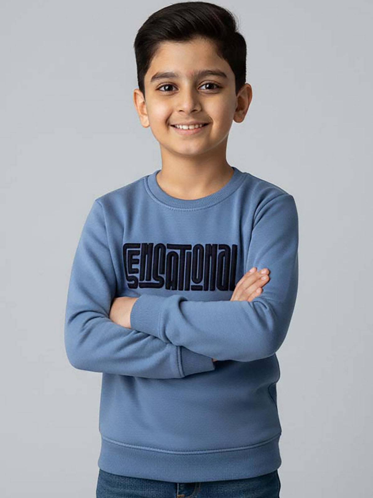 Boys Interlock Blue Pullover