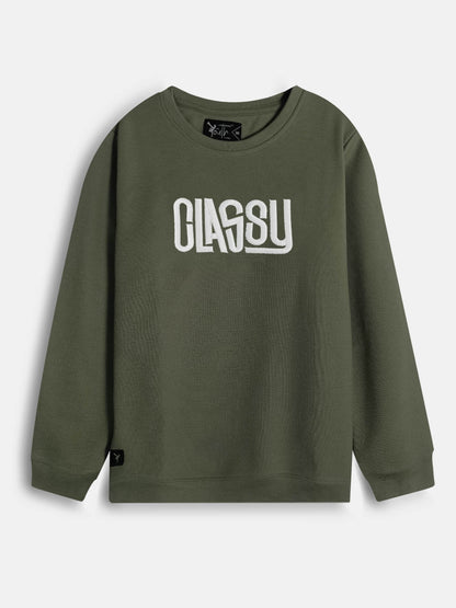 Boys Interlock Green Pullover