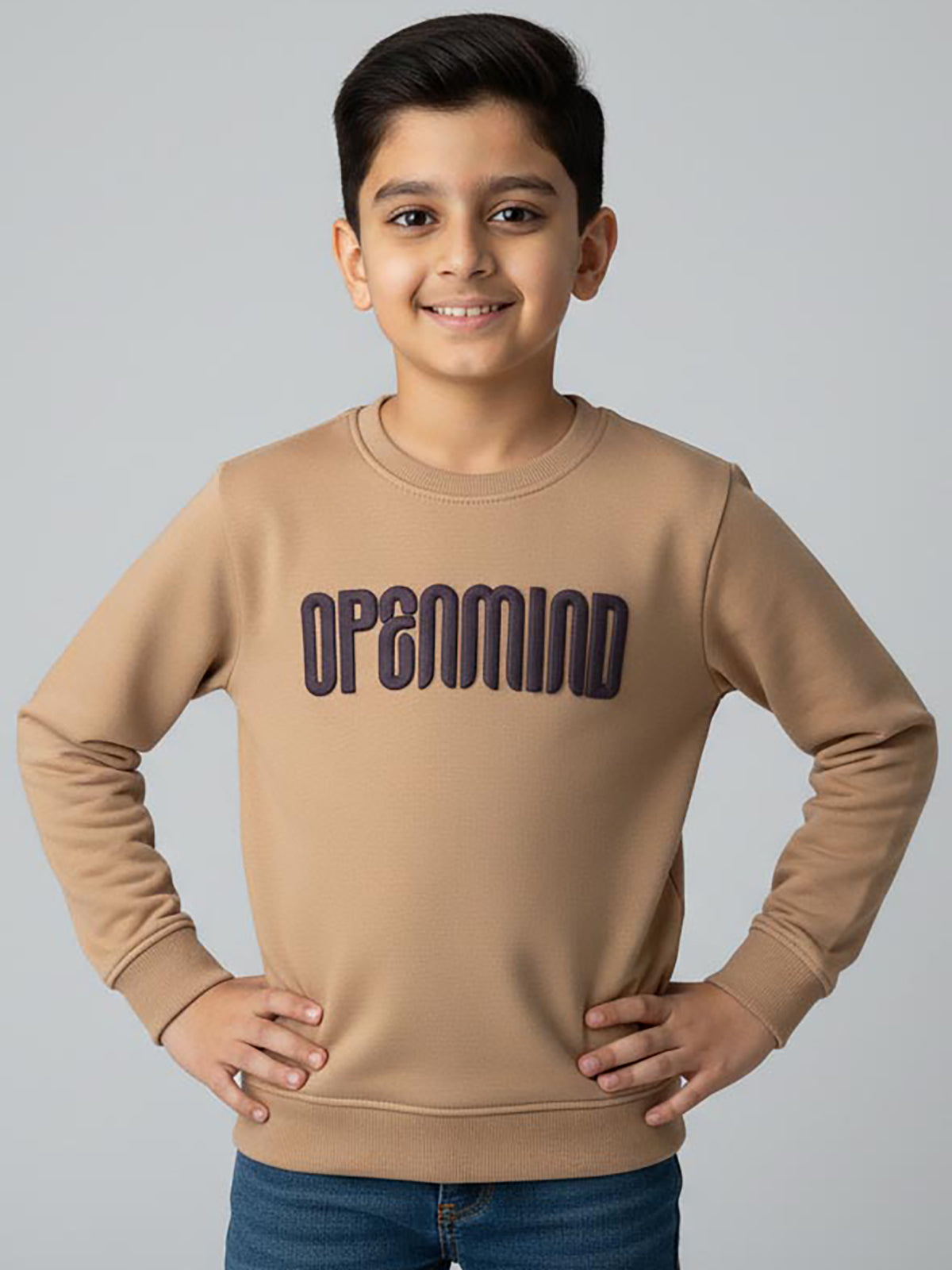 Boys Interlock Beige Pullover