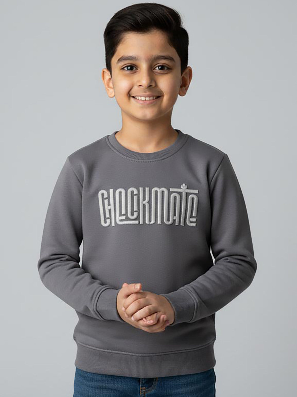 Boys Interlock Grey Pullover