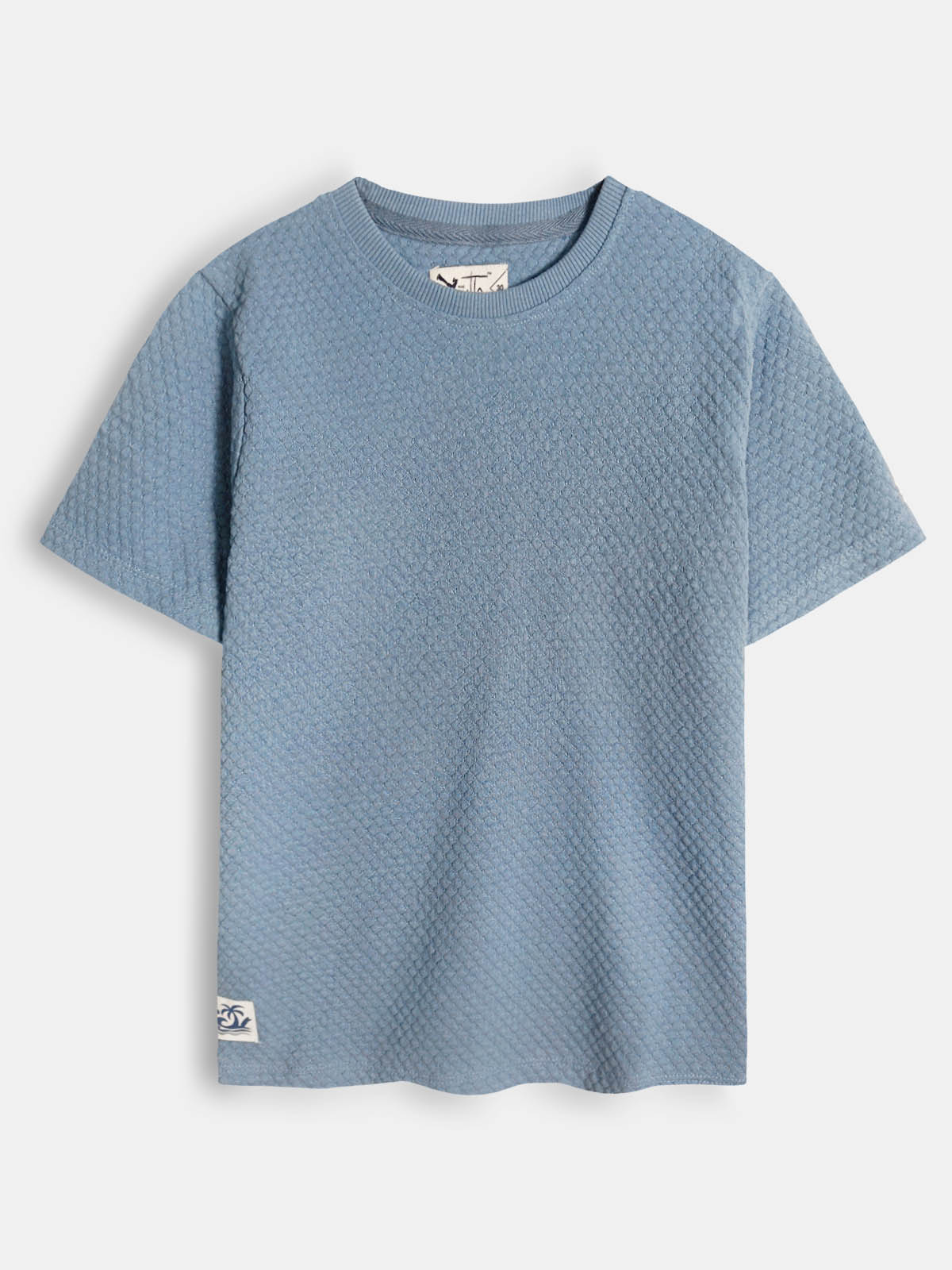 Boys Jacquard Blue S/S T-Shirt