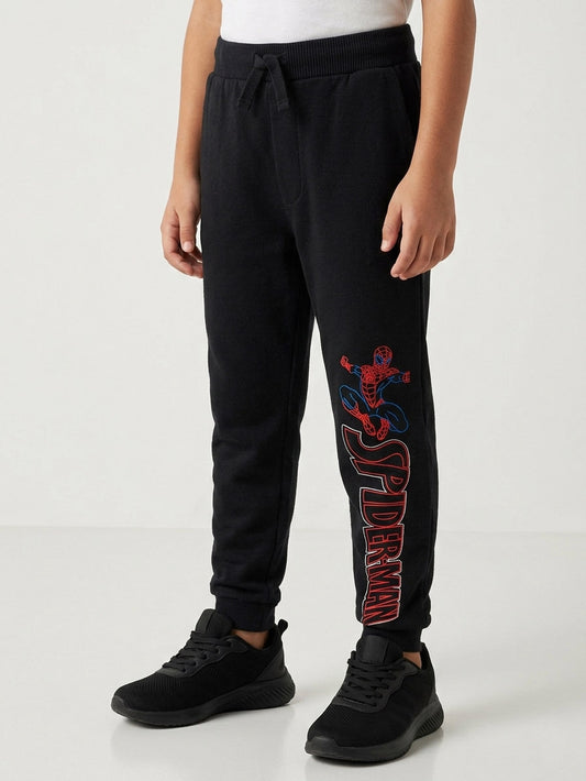 Boys Fleece Black Spider-Man Jogger