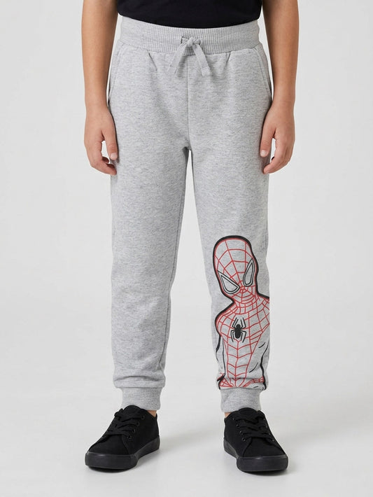 Boys Printed Fleece Grey Jogger