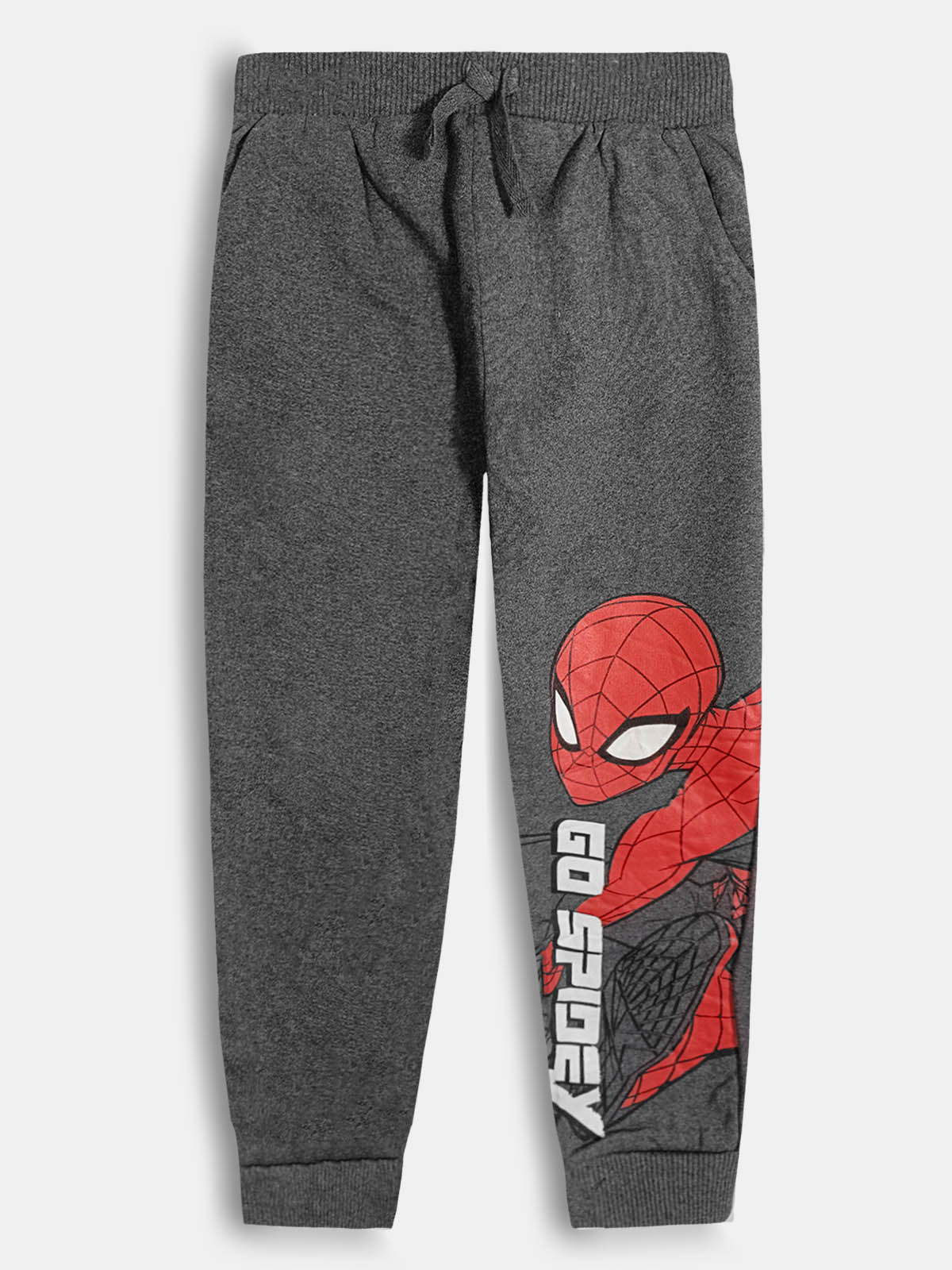 Boys Printed Fleece Charcoal Jogger
