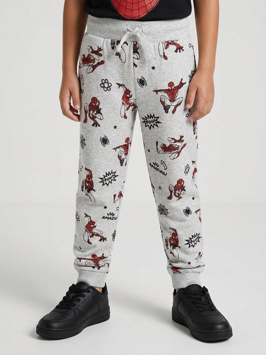 Boys Printed Fleece Grey AOP Jogger