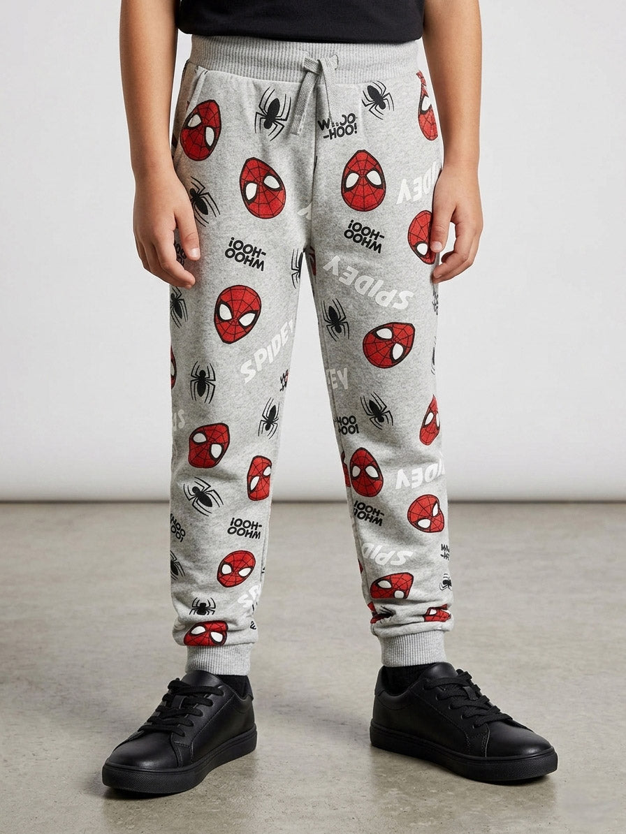 Boys Printed Fleece Grey AOP Jogger