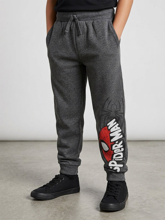 Boys Printed Fleece Charcoal Jogger