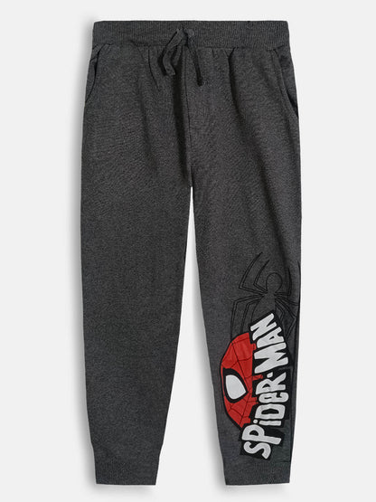 Boys Printed Fleece Charcoal Jogger